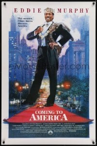 2k192 COMING TO AMERICA int'l 1sh 1988 great artwork of African Prince Eddie Murphy by Dellorco!