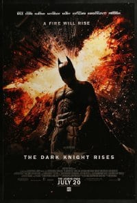 2k214 DARK KNIGHT RISES advance DS 1sh 2012 Christian Bale as Batman, a fire will rise!