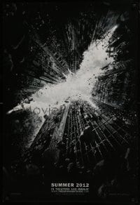 2k215 DARK KNIGHT RISES teaser DS 1sh 2012 image of Batman's symbol in broken buildings!