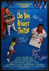 2k256 DO THE RIGHT THING DS 1sh 1989 Spike Lee, Danny Aiello, girl scribbling with sidewalk chalk!