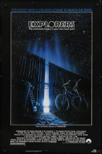 2k285 EXPLORERS 1sh 1985 directed by Joe Dante, the adventure begins in your own back yard!