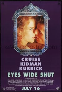 2k287 EYES WIDE SHUT advance DS 1sh 1999 Kubrick, Tom Cruise & Nicole Kidman reflected in mirror!
