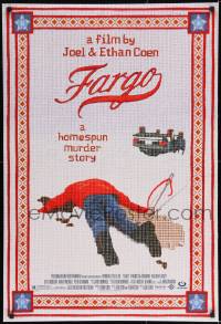 2k292 FARGO DS 1sh 1996 a homespun murder story from Coen Brothers, Dormand, needlepoint design!