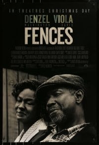 2k296 FENCES advance DS 1sh 2016 great close-up of star/director Denzel Washington and Viola Davis!