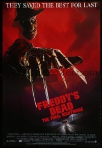 2k321 FREDDY'S DEAD 1sh 1991 great art of Robert Englund as Freddy Krueger!