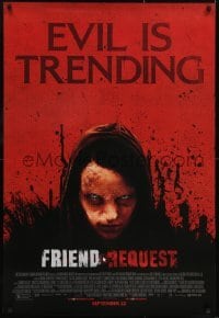 2k324 FRIEND REQUEST advance DS 1sh 2017 Alycia Debnam-Carey, creepy image, evil is trending!