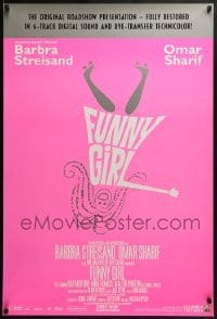 2k331 FUNNY GIRL 1sh R1996 Barbra Streisand, Omar Sharif, Wyler, bright pink, Tal Stubis art!