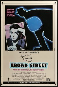 2k346 GIVE MY REGARDS TO BROAD STREET style B 1sh 1984 great portrait image of Beatle Paul McCartney!