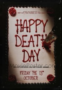 2k380 HAPPY DEATH DAY teaser DS 1sh 2017 Jessica Rothe, get up, live your day, get killed again!