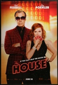 2k418 HOUSE teaser DS 1sh 2017 great image of Will Ferrell and Amy Poehler holding poker cards!