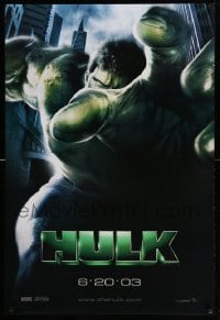 2k420 HULK teaser DS 1sh 2003 Ang Lee directed, Eric Bana as Bruce Banner, Stan Lee, Marvel comics!