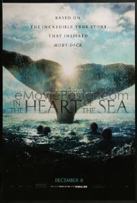2k432 IN THE HEART OF THE SEA teaser DS 1sh 2015 December style, Ron Howard, huge whale tail!