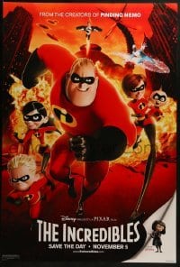 2k435 INCREDIBLES teaser DS 1sh 2004 Disney/Pixar sci-fi superhero family, Mr. Incredible!