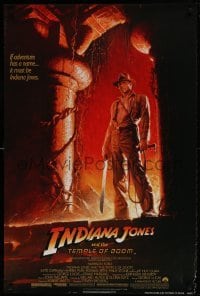 2k445 INDIANA JONES & THE TEMPLE OF DOOM NSS style 1sh 1984 art of Harrison Ford by Bruce Wolfe!