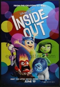 2k454 INSIDE OUT advance DS 1sh 2015 great cast image of Anger, Fear, Disgust, Sadness & Joy!