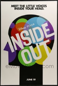 2k455 INSIDE OUT advance DS 1sh 2015 Walt Disney, Pixar, the voices inside your head, profile art!