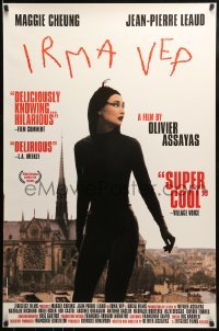 2k459 IRMA VEP 1sh 1996 Jean-Pierre Leaud, great image of Maggie Cheung looking frightened!