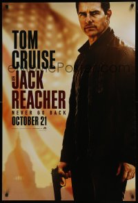 2k465 JACK REACHER NEVER GO BACK teaser DS 1sh 2016 Tom Cruise in the title role holding gun!