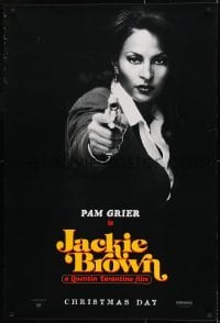 2k467 JACKIE BROWN teaser 1sh 1997 Quentin Tarantino, cool image of Pam Grier in title role!