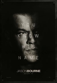 2k475 JASON BOURNE teaser DS 1sh 2016 great super close-up image of Matt Damon in the title role!