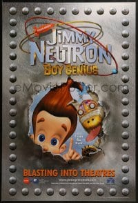 2k478 JIMMY NEUTRON BOY GENIUS int'l teaser DS 1sh 2001 Nickelodeon sci-fi cartoon, great image!