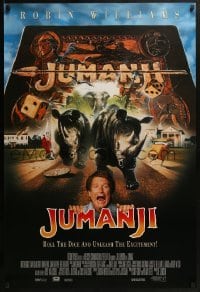 2k484 JUMANJI int'l DS 1sh 1995 Robin Williams, Hunt & Kirsten Dunst, it's a jungle in here!
