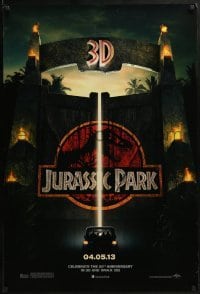 2k488 JURASSIC PARK teaser DS 1sh R2013 Steven Spielberg, Richard Attenborough re-creates dinosaurs!