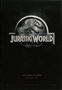 2k490 JURASSIC WORLD teaser DS 1sh 2015 Jurassic Park sequel, cool image of the new logo!