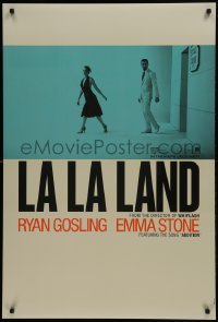 2k515 LA LA LAND teaser DS 1sh 2016 great image of Ryan Gosling & Emma Stone leaving stage door!