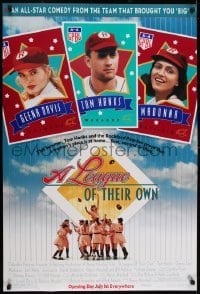 2k530 LEAGUE OF THEIR OWN advance DS 1sh 1992 Tom Hanks, Madonna, Geena Davis, women's baseball!
