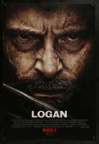 2k556 LOGAN style C advance DS 1sh 2017 Jackman in the title role as Wolverine, claws out!