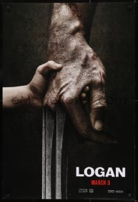 2k554 LOGAN style A revised teaser DS 1sh 2017 Jackman in the title role as Wolverine, claws out!