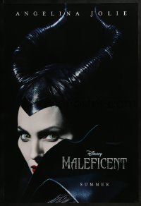 2k578 MALEFICENT teaser DS 1sh 2014 cool close-up image of sexy Angelina Jolie in title role!