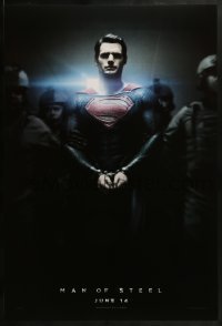 2k583 MAN OF STEEL teaser DS 1sh 2013 Henry Cavill in the title role as Superman handcuffed!