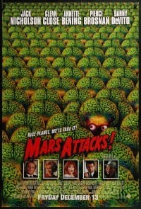 2k586 MARS ATTACKS! int'l advance 1sh 1996 directed by Tim Burton, great image of many aliens!