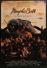 2k600 MEMPHIS BELLE 1sh 1990 Matt Modine, Sean Astin, cool cast portrait by WWII B-17 bomber!