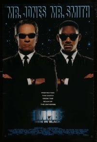 2k602 MEN IN BLACK int'l DS 1sh 1997 Will Smith & Tommy Lee Jones close-up!