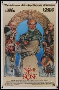 2k641 NAME OF THE ROSE 1sh 1986 Der Name der Rose, great Drew Struzan art of Sean Connery as monk!