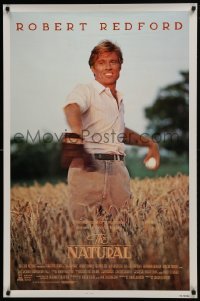 2k647 NATURAL int'l 1sh 1984 Barry Levinson, best image of Robert Redford throwing baseball!