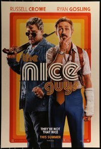 2k651 NICE GUYS teaser DS 1sh 2016 great image of Ryan Gosling and Russell Crowe with shotgun!