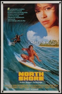 2k655 NORTH SHORE advance 1sh 1987 great Hawaiian surfing image + close up of sexy Nia Peeples!