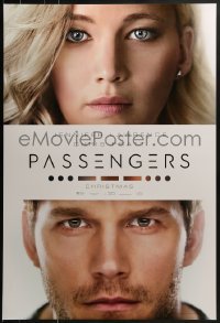 2k664 PASSENGERS teaser DS 1sh 2016 close-up images of Jennifer Lawrence and Chris Pratt!