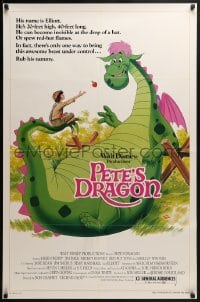2k673 PETE'S DRAGON 1sh R1984 Walt Disney, colorful art of cast headshots & dragon by Paul Wenzel!