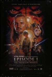 2k679 PHANTOM MENACE style B 1sh 1999 George Lucas, Star Wars Episode I, Drew Struzan art!