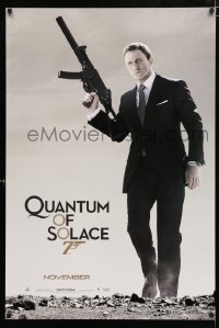 2k706 QUANTUM OF SOLACE teaser 1sh 2008 Daniel Craig as Bond with H&K submachine gun!