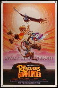 2k712 RESCUERS DOWN UNDER/PRINCE & THE PAUPER DS 1sh 1990 The Rescuers style, great image!