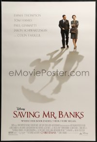2k750 SAVING MR. BANKS advance DS 1sh 2013 Emma Thompson as Travers & Tom Hanks as Disney!