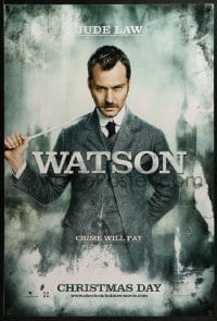 2k773 SHERLOCK HOLMES teaser DS 1sh 2009 Guy Ritchie directed, Jude Law as Dr. Watson!