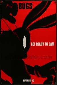 2k803 SPACE JAM teaser DS 1sh 1996 basketball, cool silhouette artwork of Bugs Bunny!