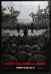 2k950 WAR FOR THE PLANET OF THE APES style C teaser DS 1sh 2017 Caesar and two large armies!